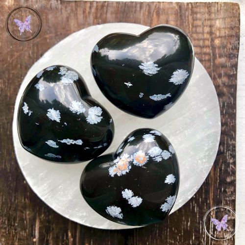 Snowflake Obsidian Heart